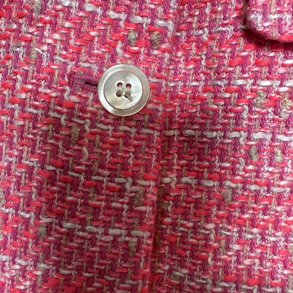 JCREW Peplum Lady Jacket in Neon Fuchsia Tweed Size 12 Quiet Luxury - Picture 4 of 10